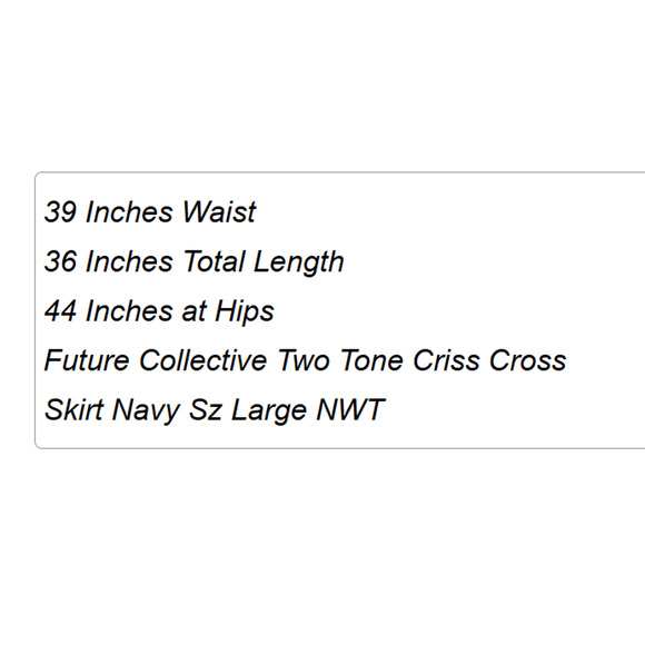 Future Collective Two Tone Criss Cross Skirt Navy Sz Large NWT - Picture 6 of 12